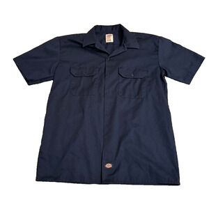 Dickies Men’s M Black Short Sleeve Work Shirt Button Front Two Pockets